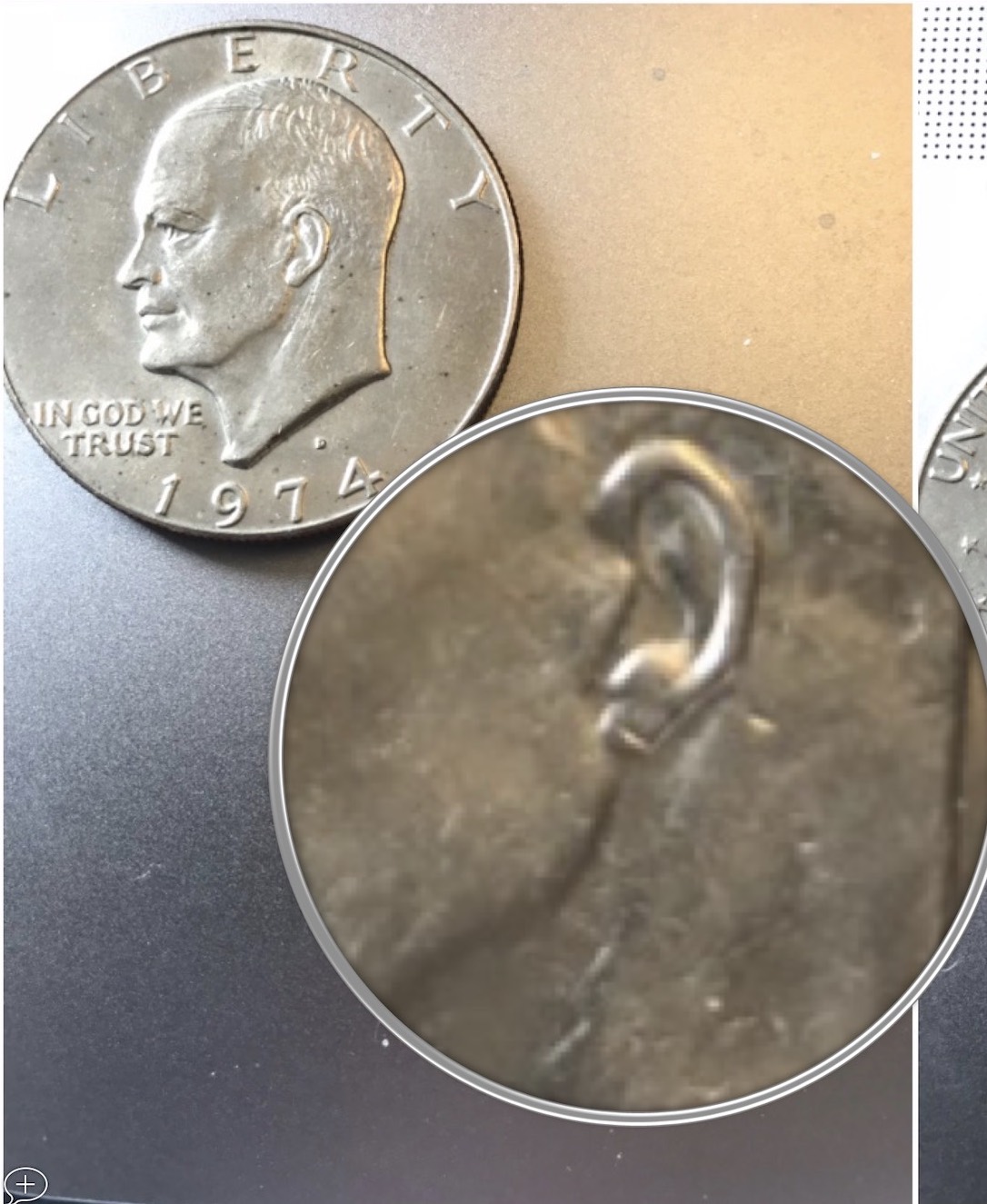 1974-D-Eisenhower-Dollar---Variations?-But-Both-D's?